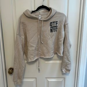 Orange Theory Fitness cropped sweatshirt with hood